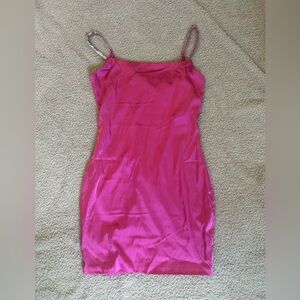 Pink mini dress with sparkle straps